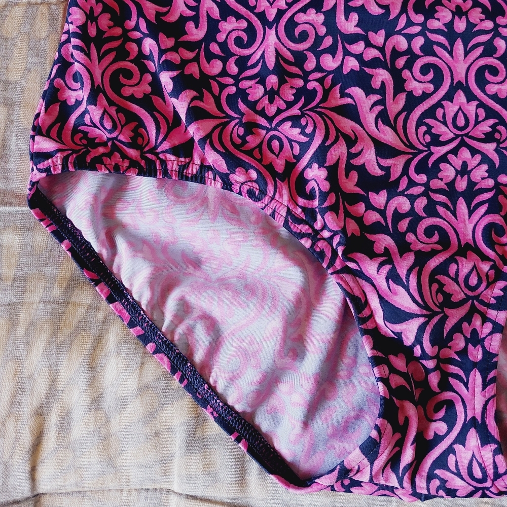 Lands' End Pink and Blue One Piece Swimsuit  size 12. - Picture 6 of 14